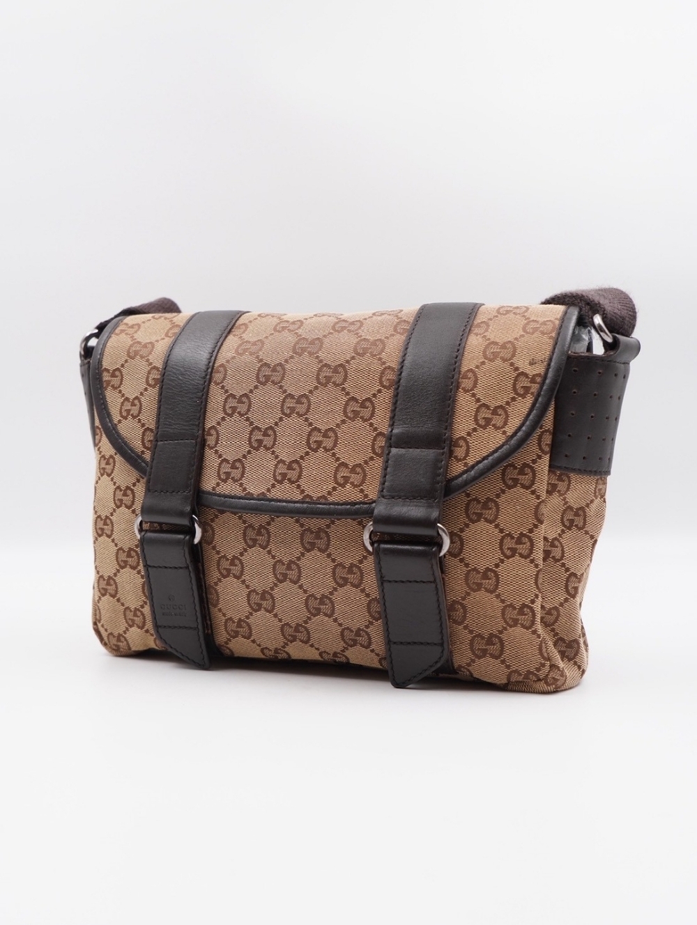 CG38 💗 Gucci GG Canvas Leather Monogram Crossbody Messenger Bag - Picture 4 of 11